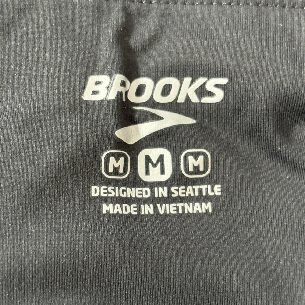 Brooks Womens Athletic Pants Size M Black Wide Leg Running Yoga Trousers 221392